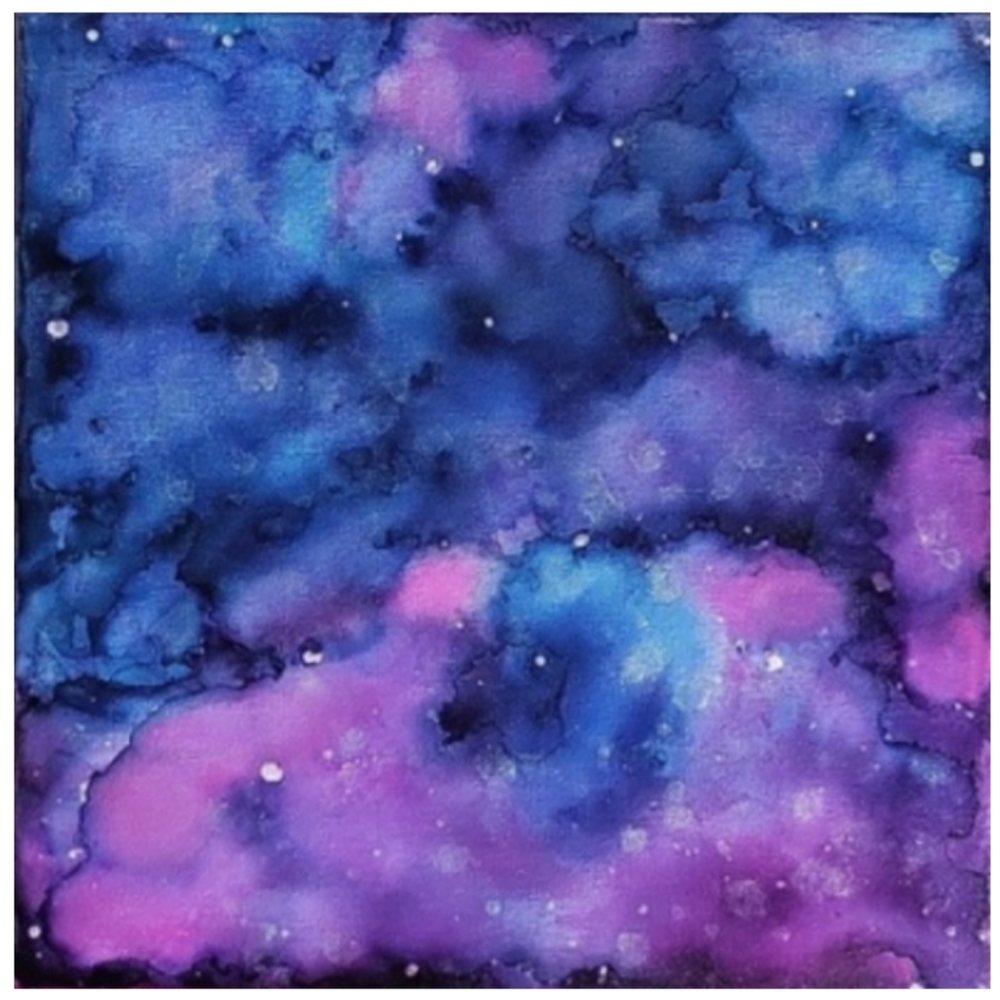 Hand Crafted Blue and Purple Abstract Design 12x12 Inches Canvas Picture - Picture 3 of 4